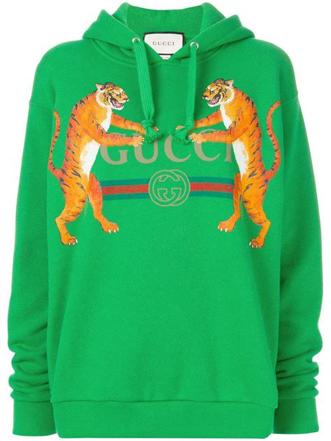 green tiger gucci hoodie|Gucci tiger head necklace.